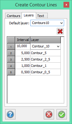 Topocad - Create contours - Layers