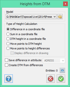 Topocad - Heights from DTM