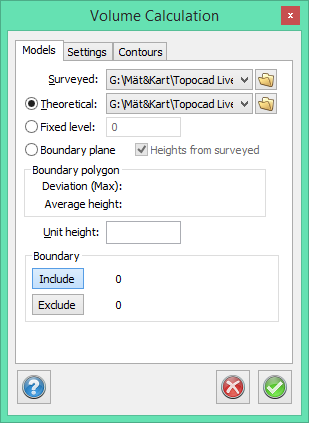 Topocad - Volume model calculation