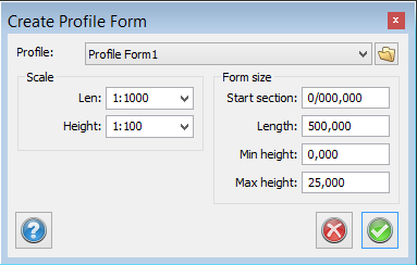 Topocad - Profile form in drawing