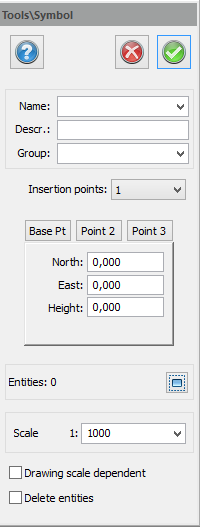 Topocad - Create symbol (Menu Construct)