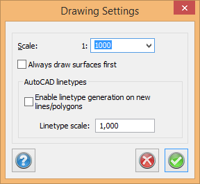 Topocad - Drawing scale