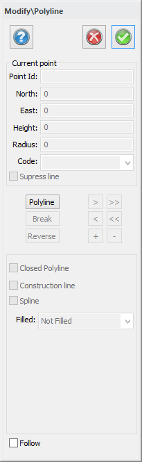 Topocad - Edit polyline