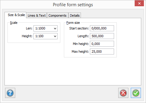 Topocad - Profile form size &amp; scale