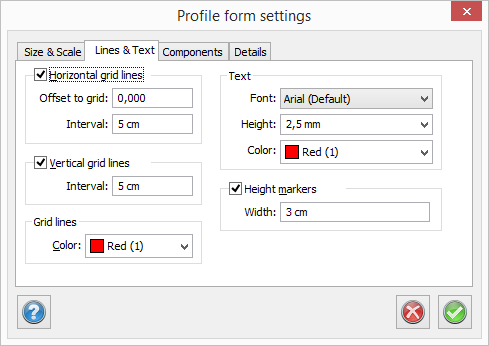 Topocad - Profile form