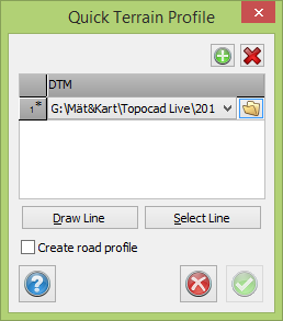 Topocad - Quick Terrain profile