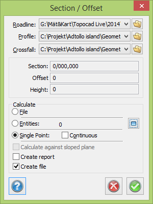 Topocad - Section/Offset from roadline